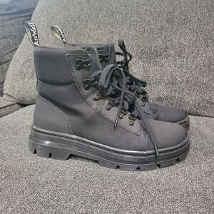 Dr. Martens COMBS W Black Poly Lace Up Combat EMS Boots Women’s 9 Excellent!